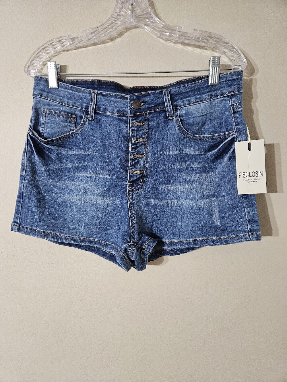 NWT! Fisclosin Denim Jean Shorts XL